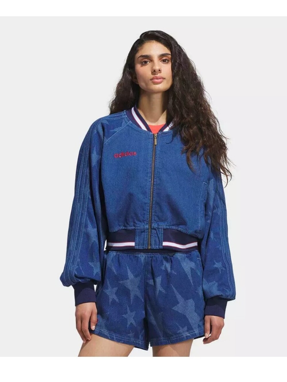NWT Adidas Originals SST Graphic Denim Varsity Bomber Jacket - Picture 8 of 8